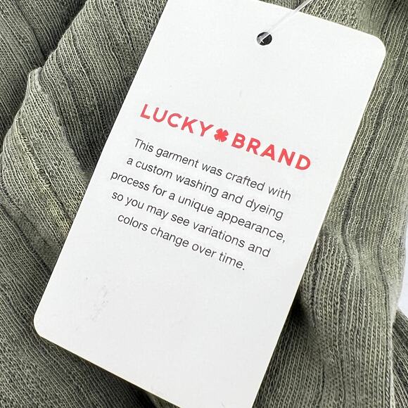 Lucky Brand Womens Ladder Trim Knit Tunic Cotton Blend Dusty Olive Size XL NEW - Picture 10 of 10
